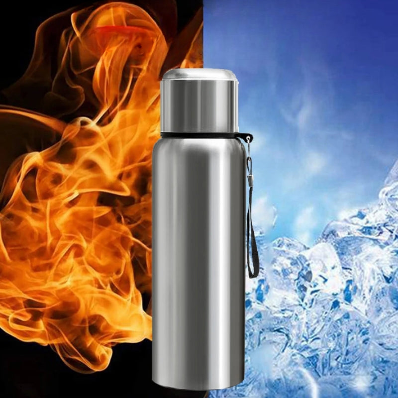 Thermos Pour Café bouteille sur fond contrasté - Gris - Gris avec LED Température - Noir - Noir avec LED Température