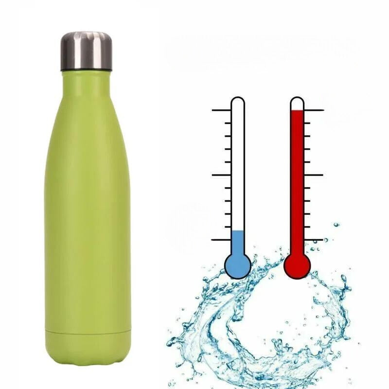 gourde isotherme homme - Noir - Vert - Rose - Bleu - Bleu Clair - Bleu Ciel - Jaune - Violet - Orange - Blanc - Rouge - Gris - Or
