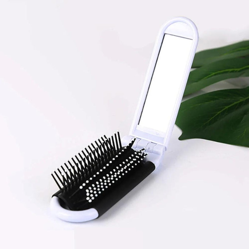 brosse à cheveux avec miroir - Noir - Blanc - Orange - Bleu - Vert - Violet - Rose