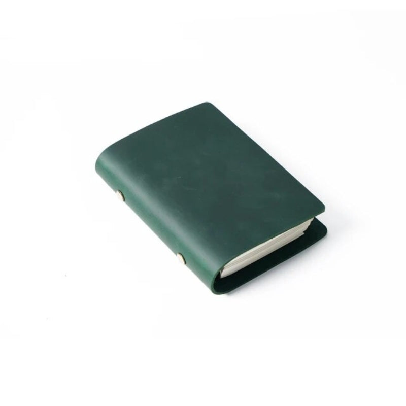 leather refillable notebook - Green - S