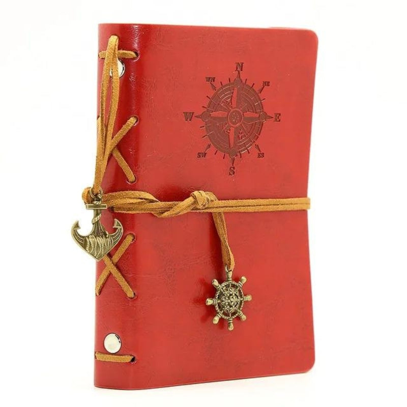 carnet de voyage couverture cuir - Rouge