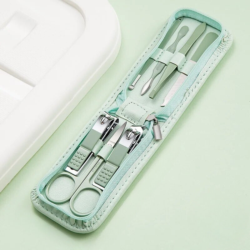 coupe ongle dans bagage cabine - Vert 7 Pièces