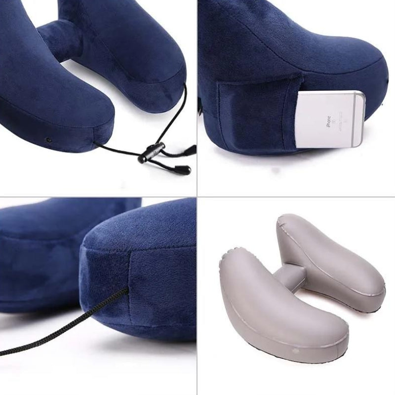 coussin de voyage pour avion - Bleu