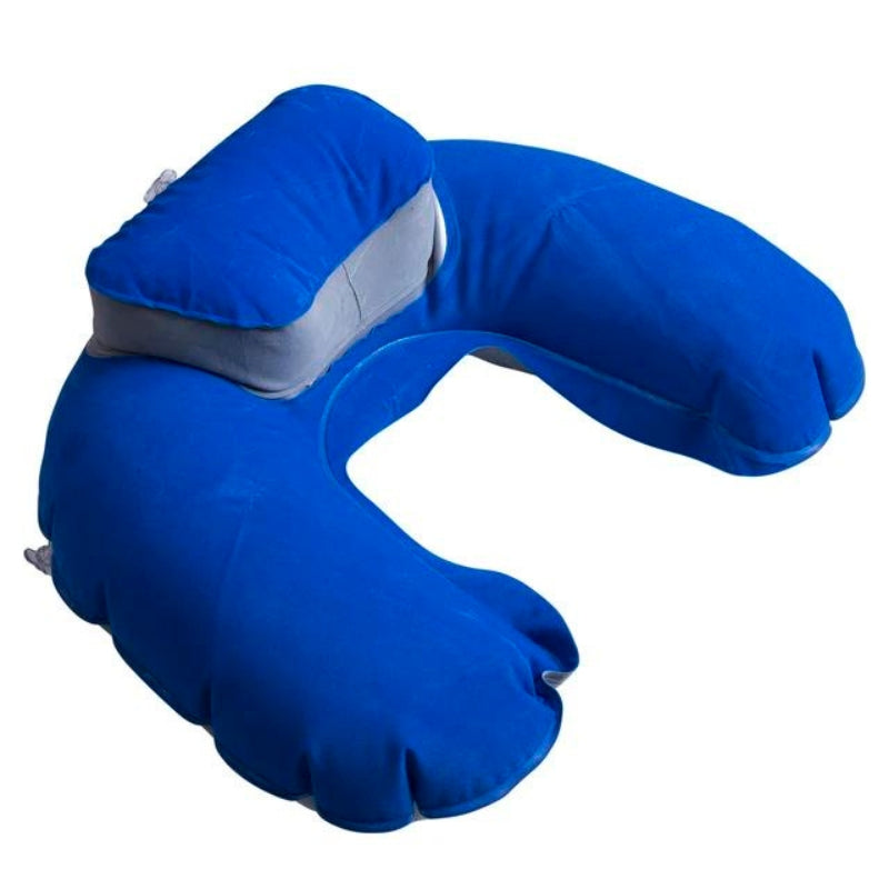 coussin tour de cou gonflable voyage - Bleu