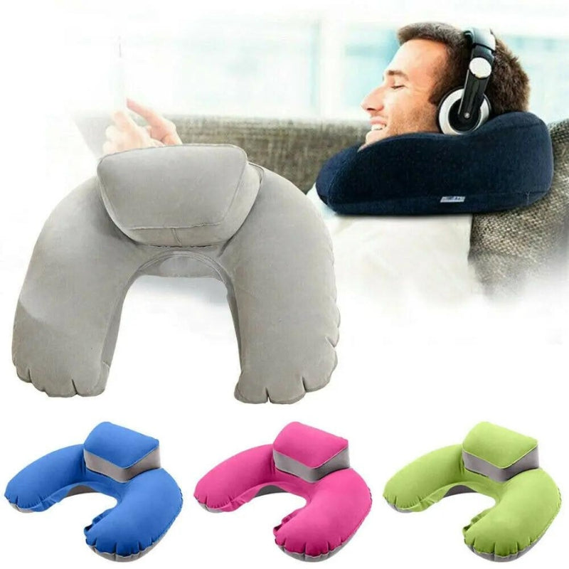 coussin de voyage gonflable avion - Vert - Rose - Bleu - Gris