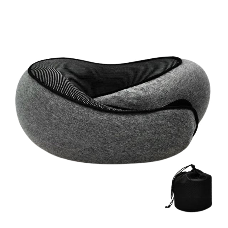 coussin cervical voyage memoire de forme - Gris Fermeture Velcro