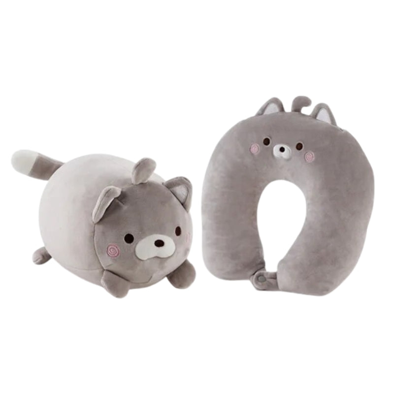 coussin de voyage pour bébé - Chat Gris