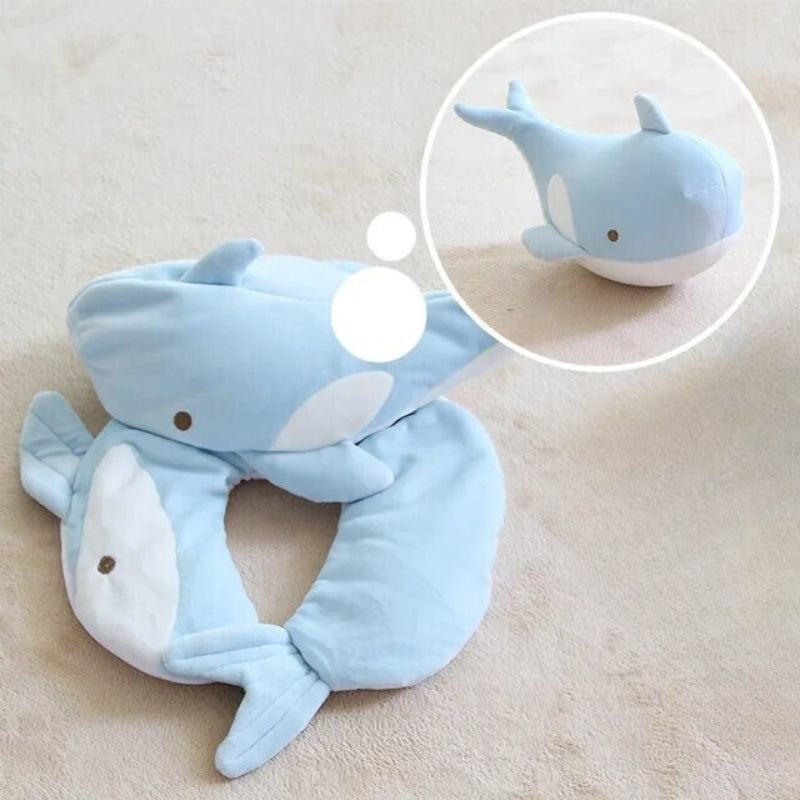 coussin de voyage pour enfant - Dauphin Bleu