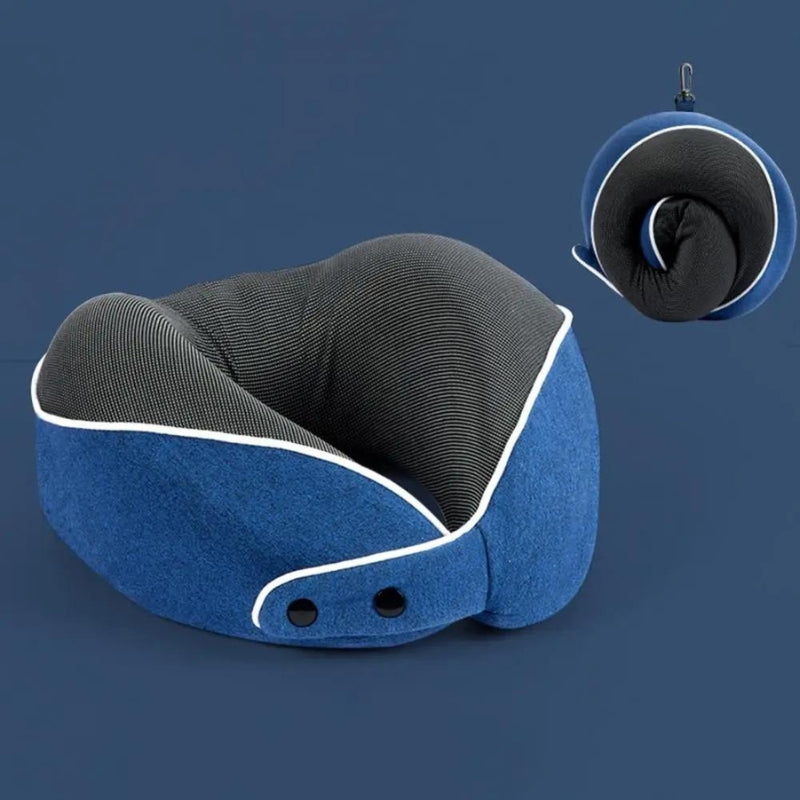 oreiller de voyage pliable - Bleu