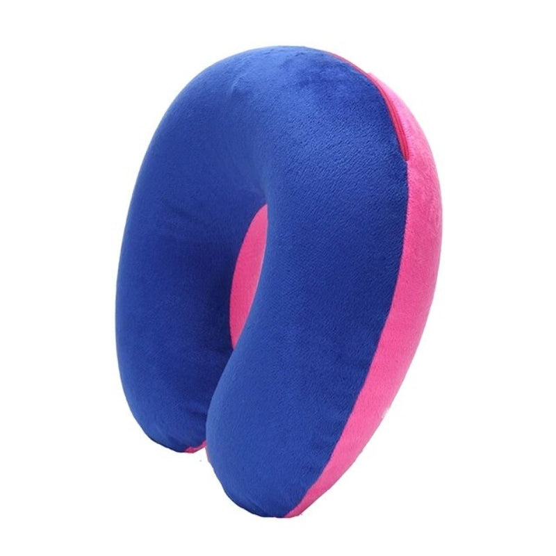 coussin gonflable de voyage homme - Bleu et Rose