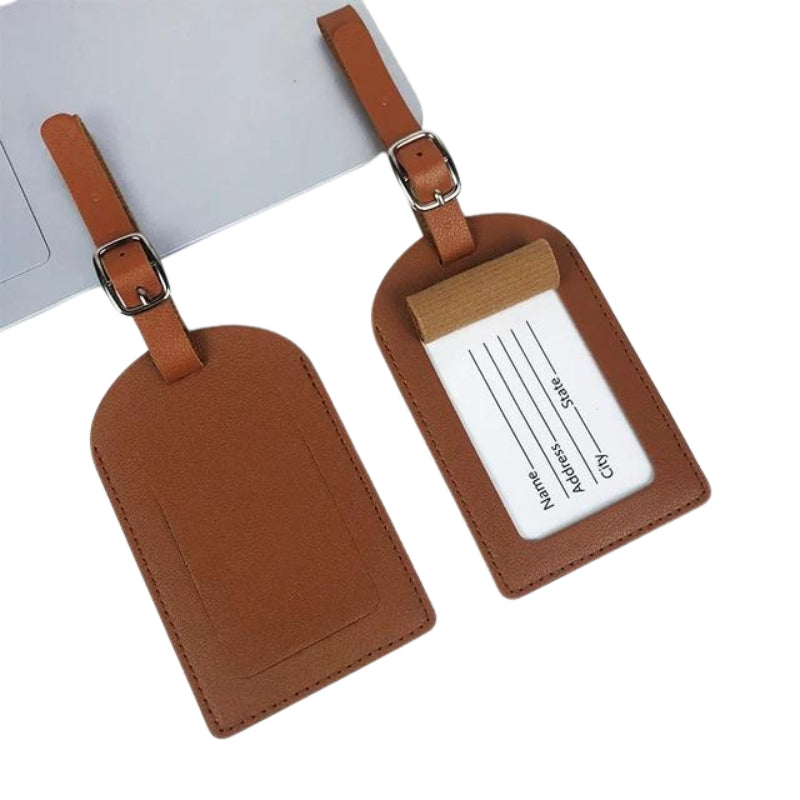 etiquette valise en cuir - Marron 2 Pièces