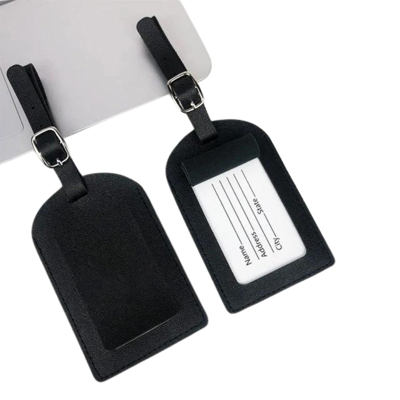 etiquette de bagage personnalisé - Noir 2 Pièces