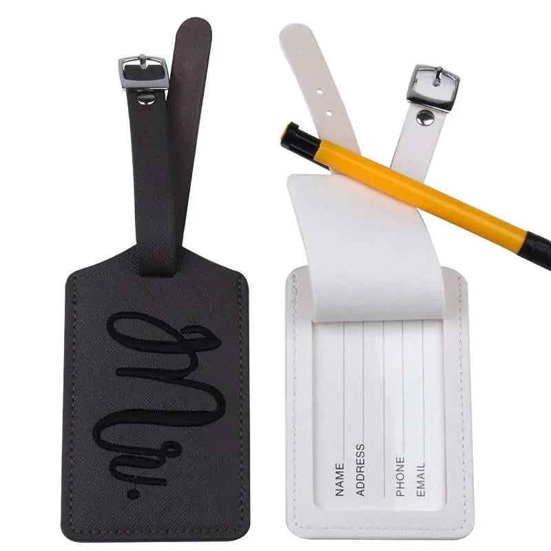 etiquette adresse pour valise - Blanc - Noir