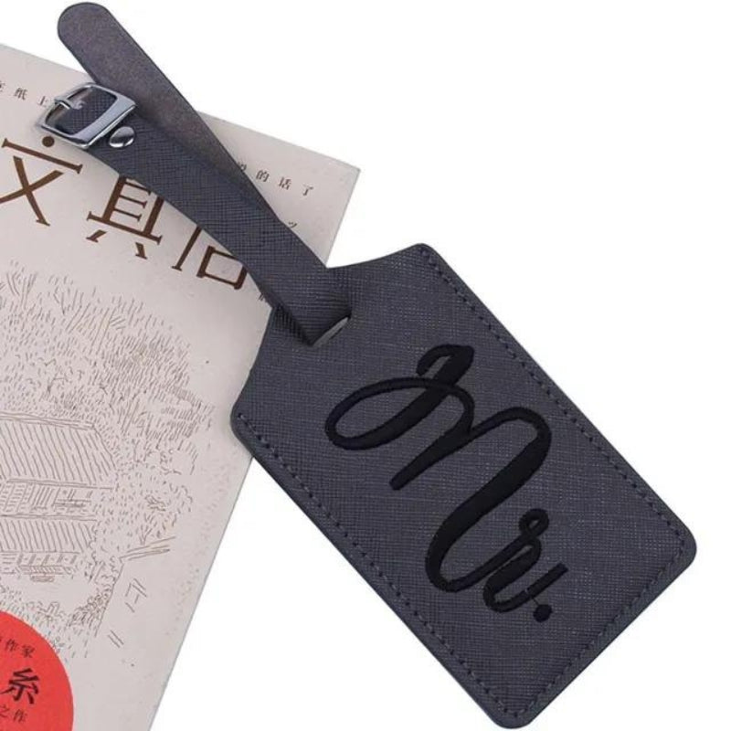 etiquette pour valise voyage - Blanc - Noir