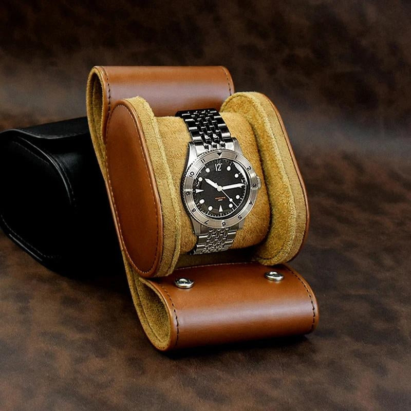 boite montre voyage - Noir - Marron