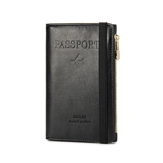 étui passeport cuir - Noir 