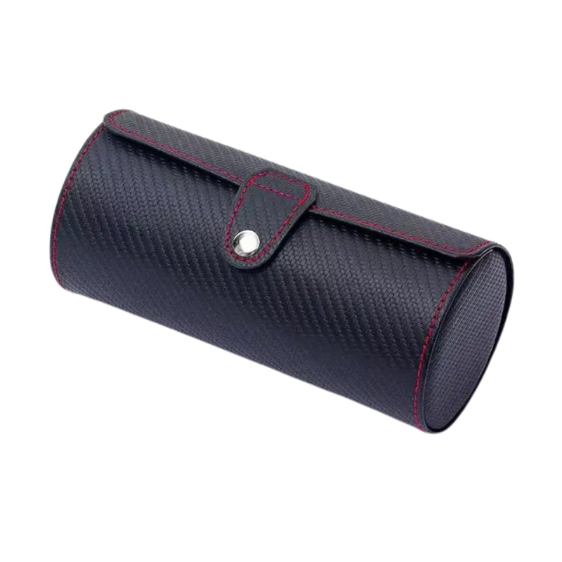 etuis de voyage pour montre - Noir avec Surpiqure Rouge