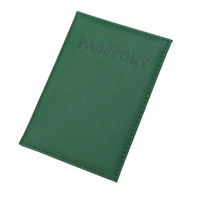 leather passport cover - Dark Green