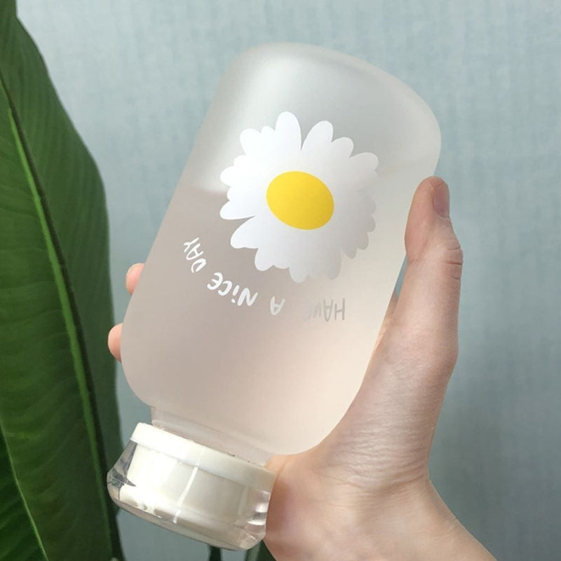 gourde verre avec paille - Blanc - Transparent