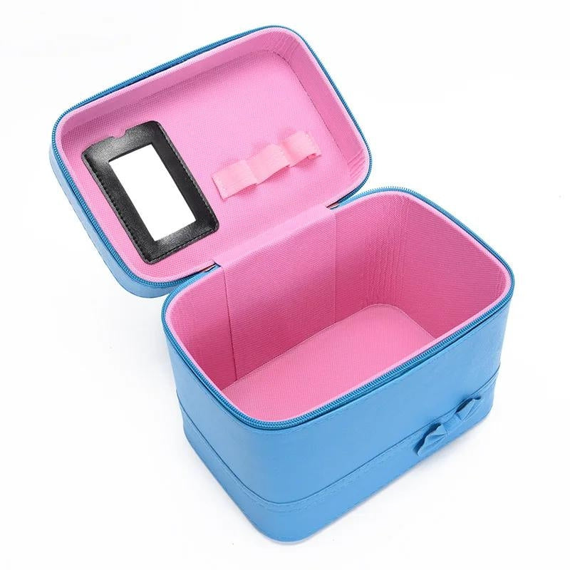 Petit Vanity Case Femme intérieur ouvert - Fushia - Noir - Bleu - Rose - Rouge