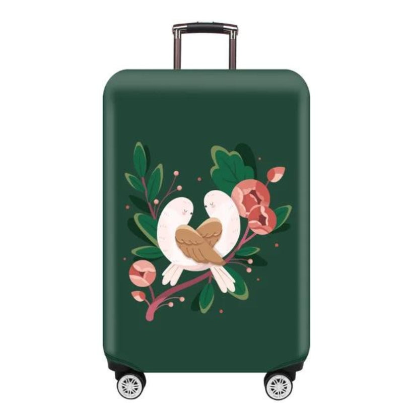 protection de valise - Vert Motif Oiseau