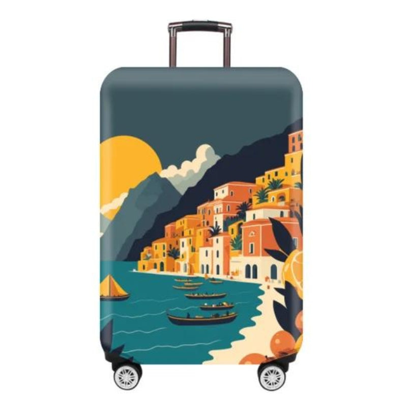 housse protection valise cabine - Bleu Motif Ville