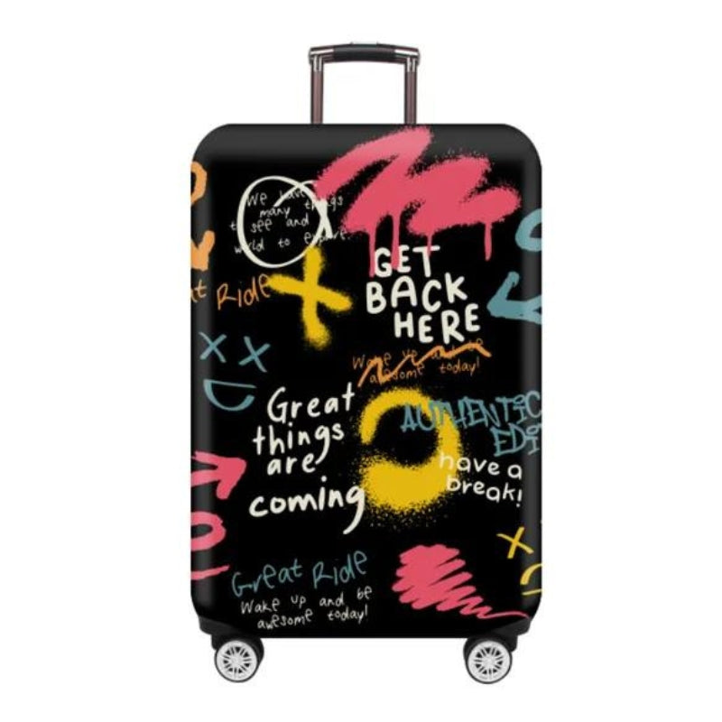housse protection plastique valise - Noir Motif Graffitis
