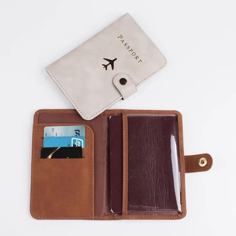 porte documents voyage - Marron - Gris - Rose