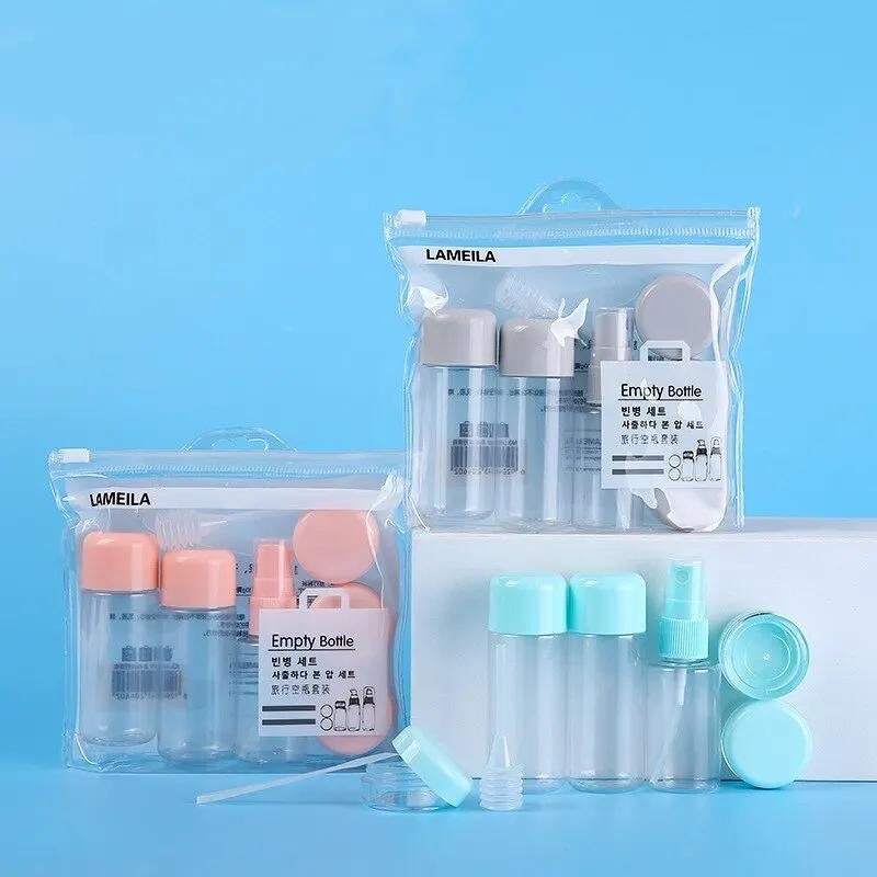 kit de voyage flacon vide - Blanche - Bleu - Rose - Gris