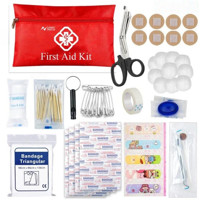 trousse de premier secours contenu - Rouge - 87 Pièces