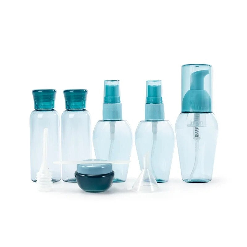 kit flacons de voyage pour avion - Bleu