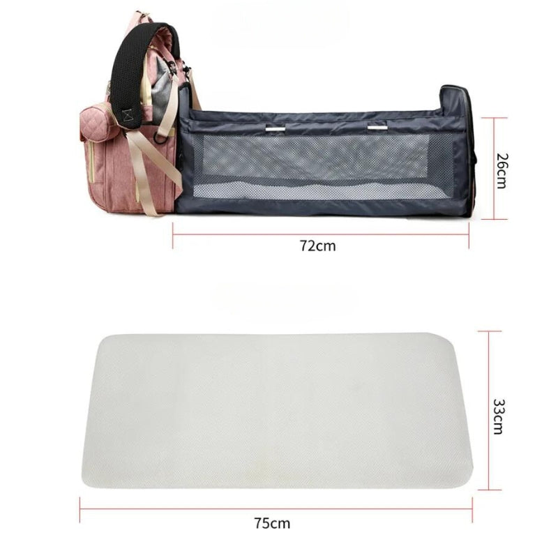 Lit Sac à Langer Bébé Pliable sac à langer ouvert - Noir - Rose
