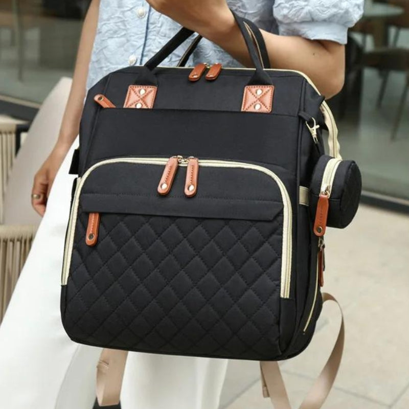Lit Sac à Langer Bébé Pliable gros plan sur le sac - Noir - Rose