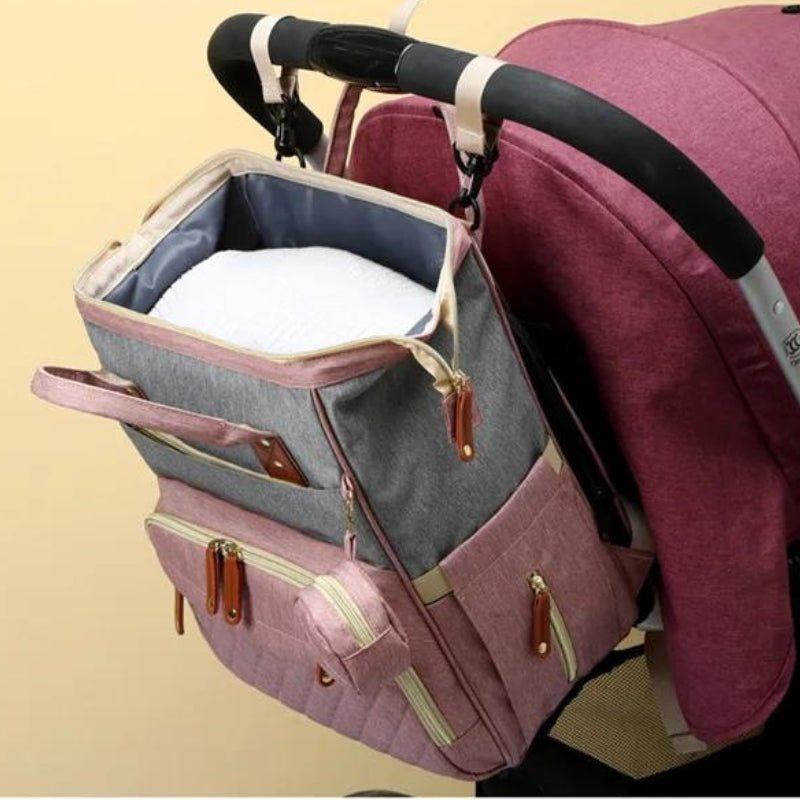 Lit Sac à Langer Bébé Pliable compartiment ouvert - Noir - Rose
