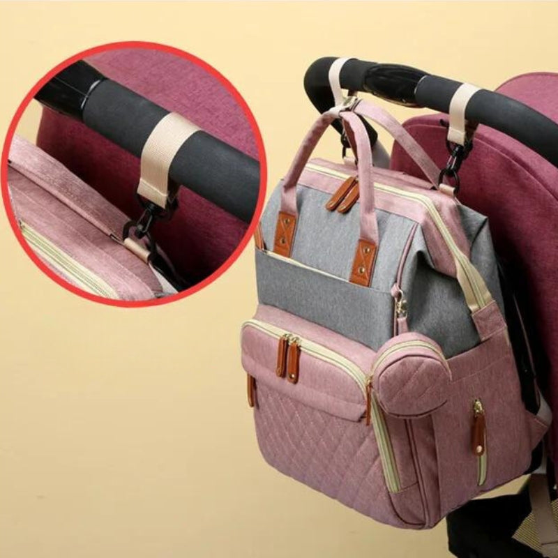 Lit Sac à Langer Bébé Pliable détail de fixation - Noir - Rose