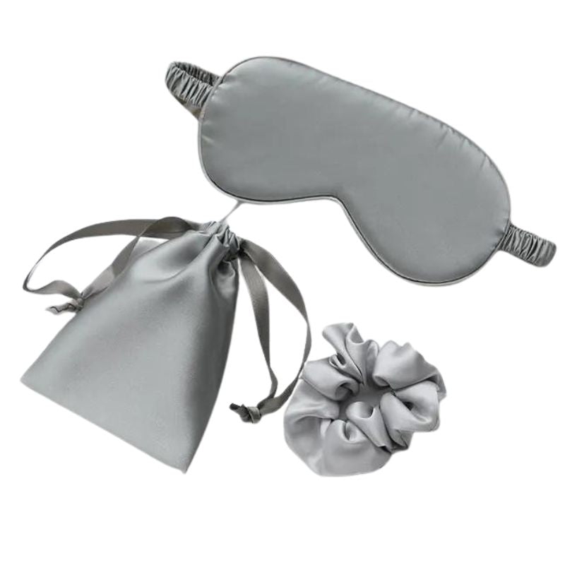 masque de nuit en soie - Gris Trois Pièces