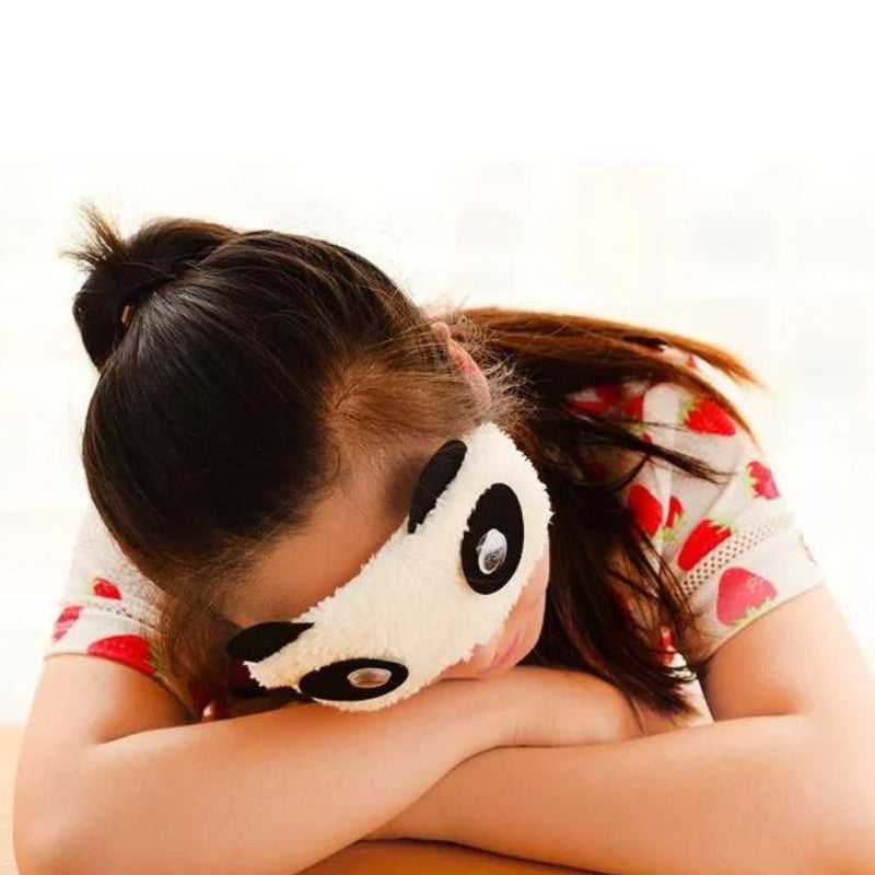 masque de nuit pour enfant - Blanc à Motifs Cœur Rouge - Blanc à Motifs Croix - Blanc à Motifs Goûtes de Pluie - Blanc à motifs Cœur Blanc