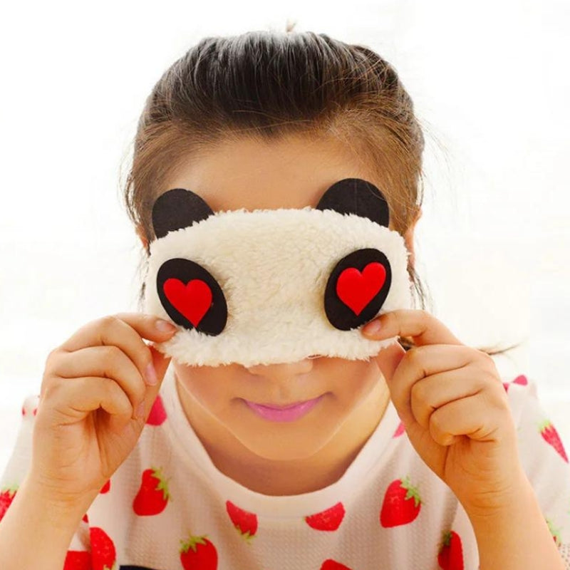 masque de sommeil pour enfant - Blanc à Motifs Cœur Rouge - Blanc à Motifs Croix - Blanc à Motifs Goûtes de Pluie - Blanc à motifs Cœur Blanc