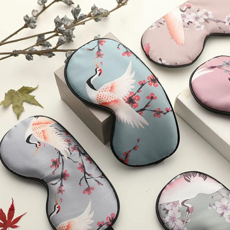 masque en soie - Bleu - Rose