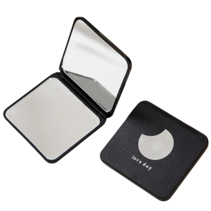 miroir de poche carré - Noir à Motif Lune