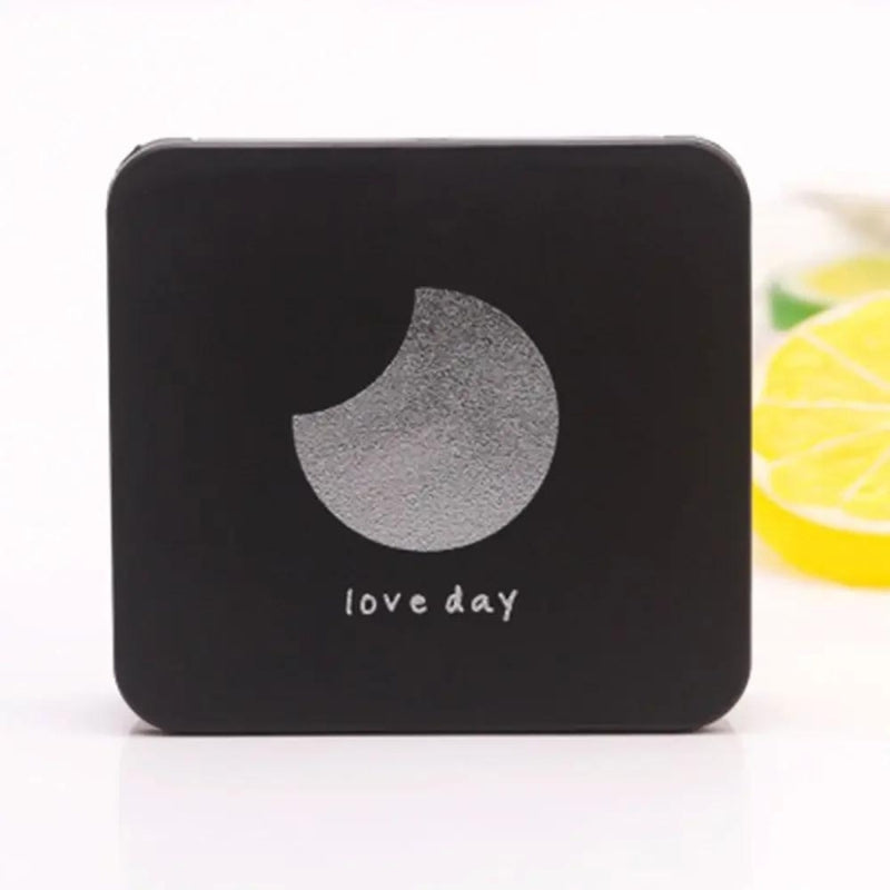 miroir de sac luxe - Noir à Motif Lune - Noir à Motif Cœur