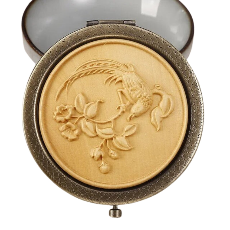 petit miroir en bois flotte - Beige - Modèle 2