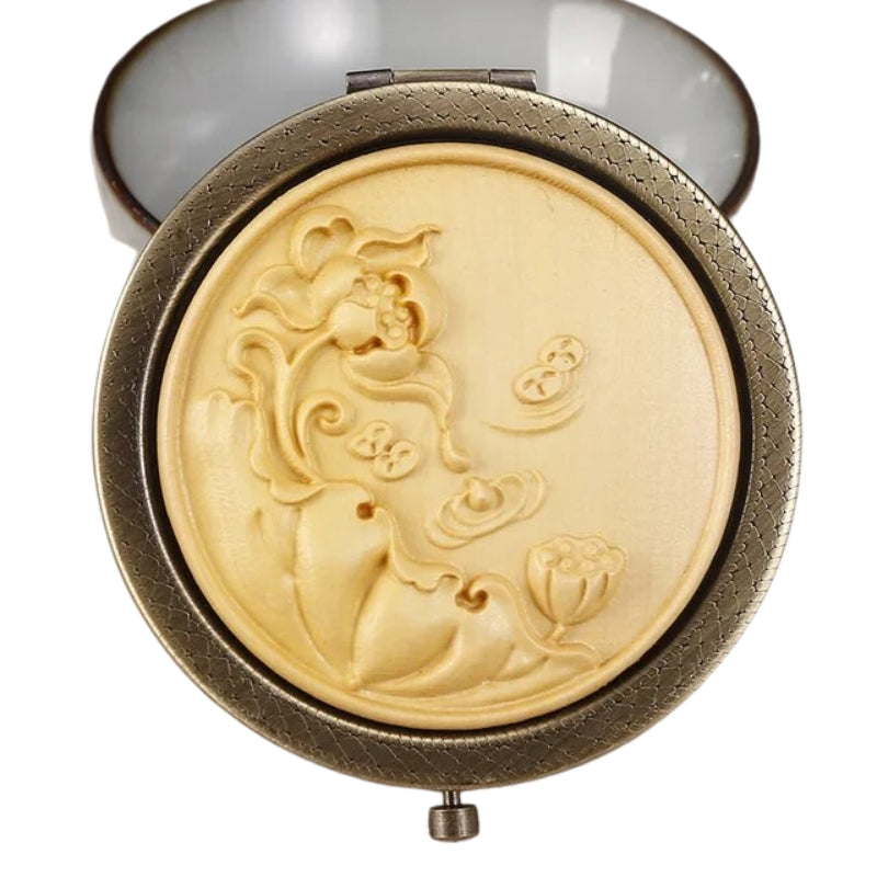miroir bois flotté rond - Beige - Modèle 1