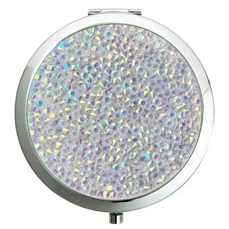 miroir de poche luxe - Argent avec des Strass