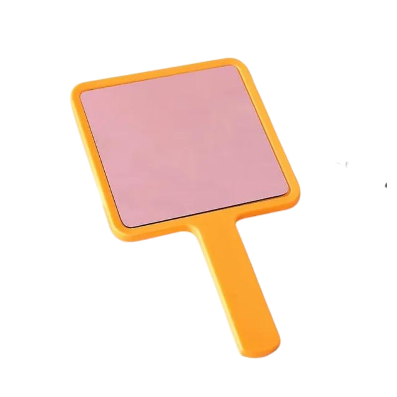 miroir de poche femme - Orange - Carré avec Manche