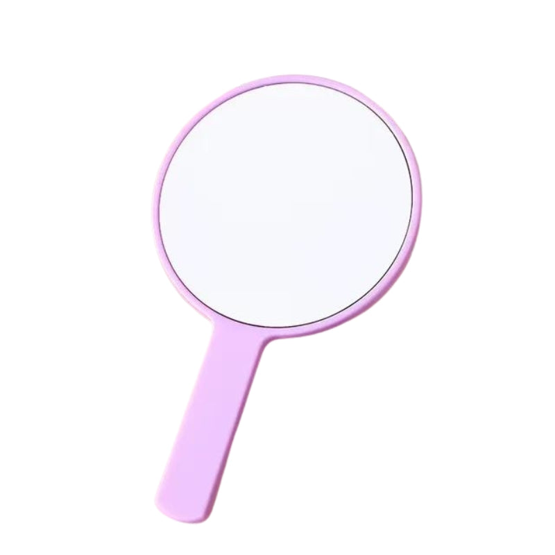 miroir de poche ancien vintage - Violet - Rond avec Manche