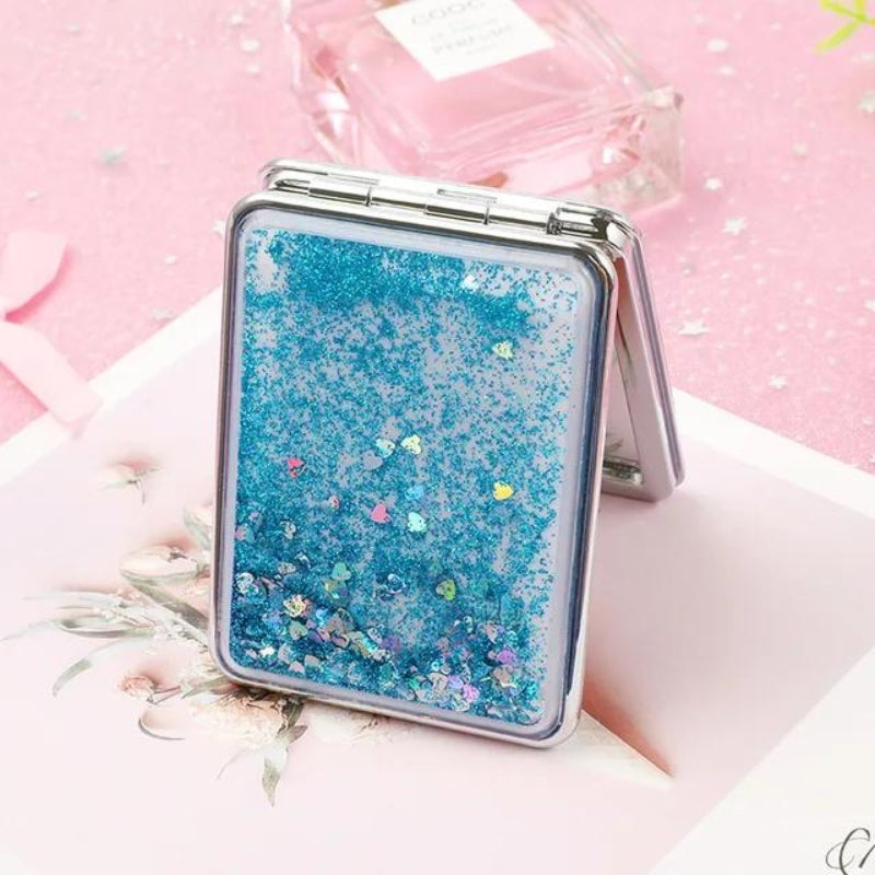 miroir de poche à décorer - Bleu - Carré