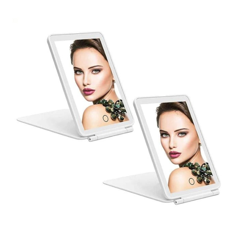 miroir led portable - Blanc - 2 Pièces