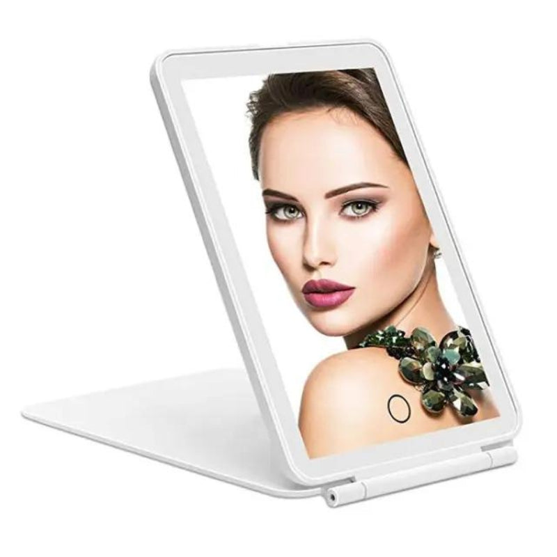 miroir portatif avec lumiere led - Blanc - 1 Pièce