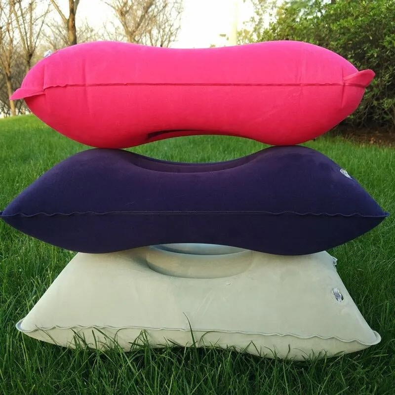 oreiller gonflable de voyage - Gris - Bleu Foncé - Bleu Ciel - Rose - Bordeaux - Rouge